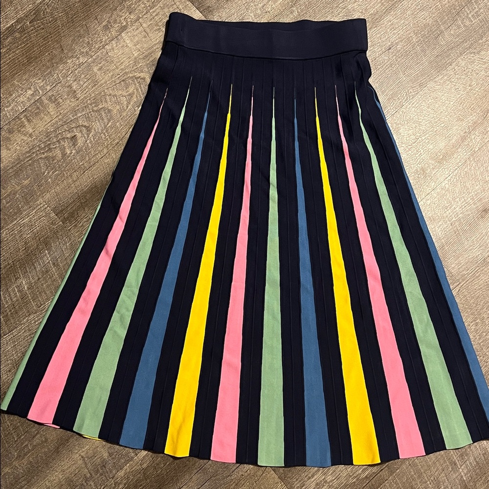 Anthropologie Maeve Rainbow Pleated Skirt Sz Large